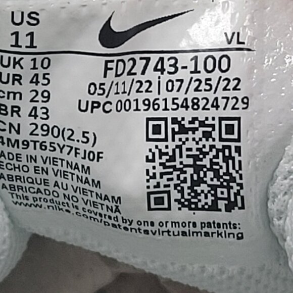 Nike Alpha Huarache Elite 4 Turf Men's White Gray Shoes FD2743-100 US Size 11NWB - Picture 10 of 10